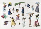 This watercolor by Arnold Borret (1848-88) consists of small sketches of different members of society and their various ethnic backgrounds in the Dutch colony of Suriname in the 1880s. Borret was an accomplished amateur artist who was also a lawyer and a Roman Catholic priest. He studied law at the University of Leiden and practiced in Rotterdam before becoming a clerk, in 1878, to the Supreme Court in Paramaribo. He became a priest in 1883, with the intention of working with lepers in Suriname. He died of typhus in 1888.<br/><br/>

The smallest country in South America, Suriname's diversity began in the 16th century when French, Spanish and English explorers visited the area. A century later, plantation colonies were established by the Dutch and English along the many rivers in the fertile Guyana plains.<br/><br/> 

Disputes arose—as ever—between the Dutch and the English. In 1667, the Dutch decided to keep the nascent plantation colony of Suriname from the English, resulting from the Treaty of Breda. The English were left with New Amsterdam, a small trading post in North America, which later became New York City.<br/><br/> 

As a plantation colony, Surinam was still heavily dependent on manual labor, and to make up for the shortfall, the Dutch brought in contract laborers from the Dutch East Indies (modern Indonesia) and India (through an arrangement with the British). In addition, during the late 19th and early 20th centuries, small numbers of mostly men were brought in from China and the Middle East. Although Suriname's population remains relatively small, because of this unique history it is one of the most ethnically and culturally diverse countries in the world.